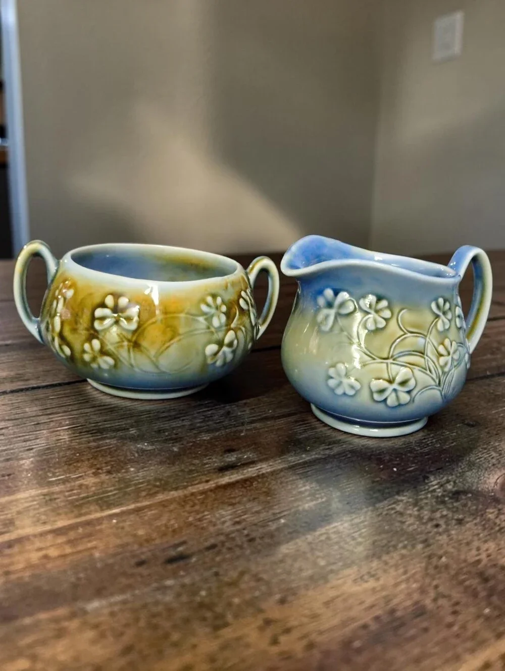 Vintage Irish James Borsey Milk Creamer Jug & Sugar Bowl Pair Set